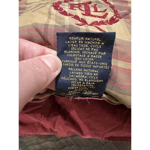 Vintage Ralph Lauren Home Red Tan Plaid Down Comforter Natural Fill Full/Queen - Picture 6 of 8